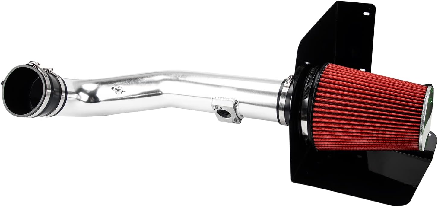 Cold Air Intake Kit with Filter Heat Shield for 2009-2014 Yukon Silverado Sierra 4.8L 5.3L 6.2L V8 (Red)