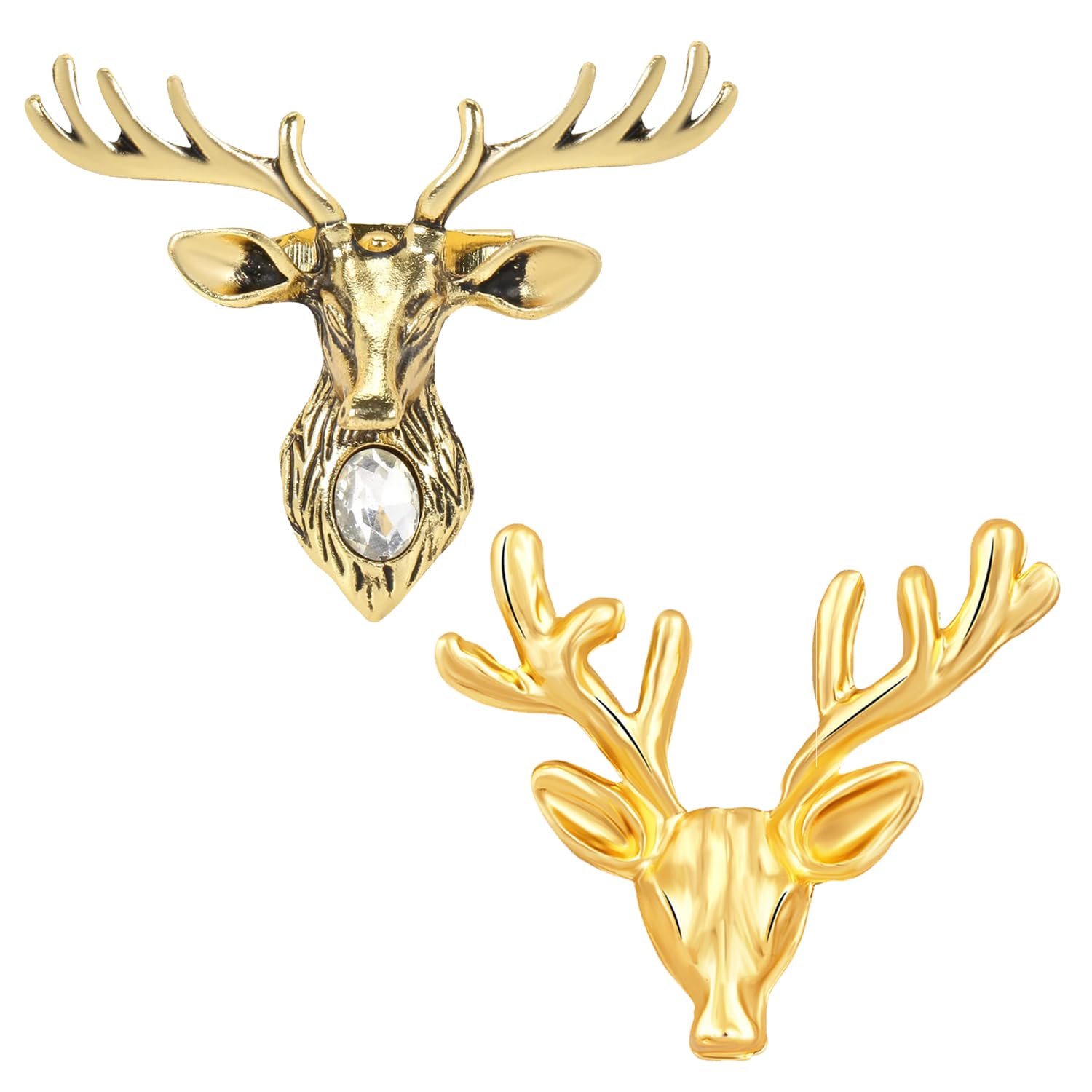 mahi Combo of Deer-Face Shaped Wedding Brooch/Lapel Pin for Men (CO1105654G)-picture-20