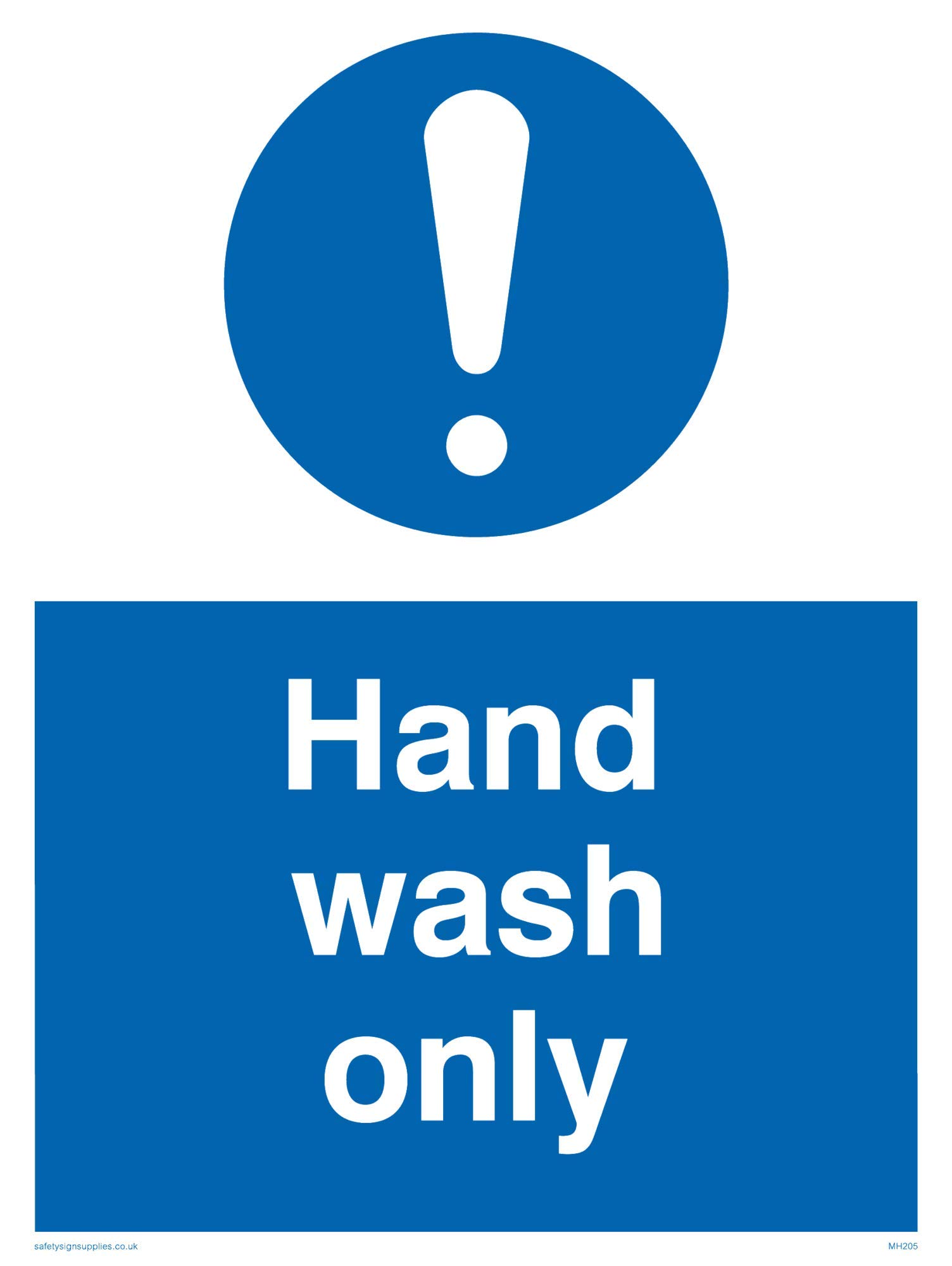 Viking Signs MH205-A5P-V "Hand Wash Only" Sign, Vinyl, 200 mm H x 150 mm W