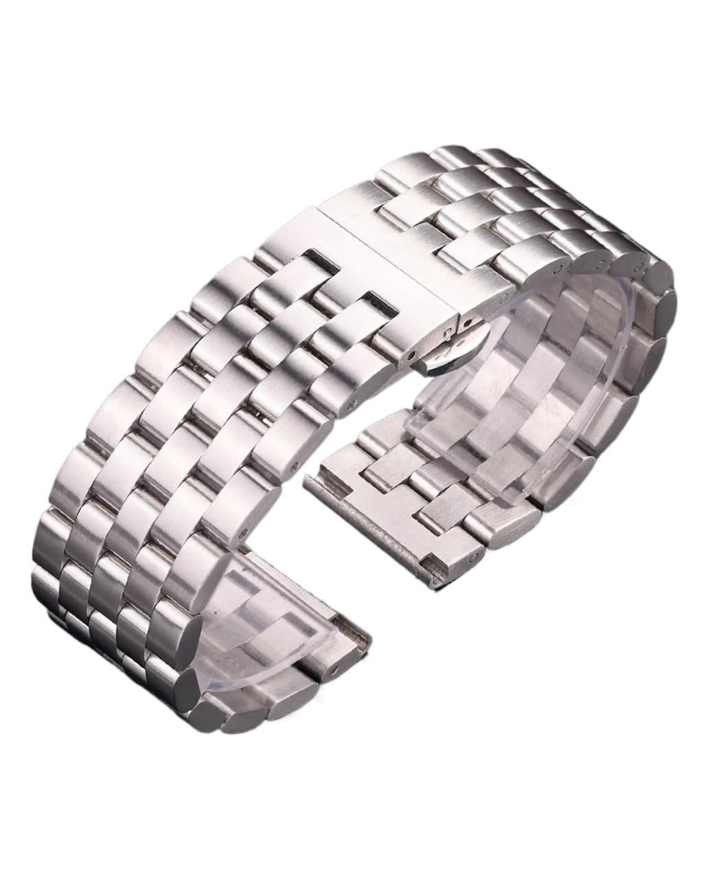 yingyingjia Bransoleta Ze Stali Nierdzewnej Do Zegarka 20 Mm 22 Mm 24 Mm 26 Mm Pasek Ze Szczotkowanego Metalu W Kolorze Srebrnym Z Zapięciem Zatrzaskowym Dla Mężczyzn I Kobiet