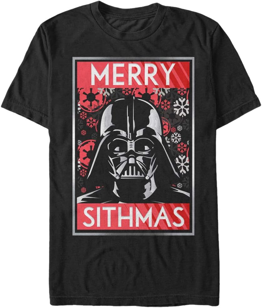 Star Wars mens Officially Licensed Star Wars Sithmas Vader Men's Tee T-Shirt (pack of 1)