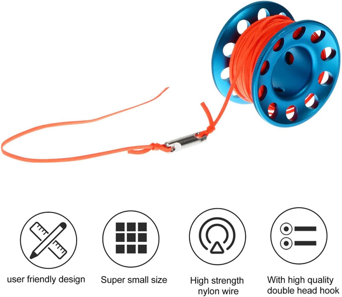 1set Diving Spool Reel Snap Clip for Snorkeling and Scuba Diving Floating Line Accessory Essential for Underwater Work and Safety