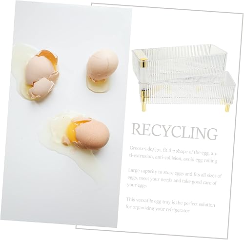 Miniatura 4 de DOITOOL Bandeja de almacenamiento de huevos de plástico para nevera, congelador, bandejas de plástico para servir bandejas de almacenamiento de