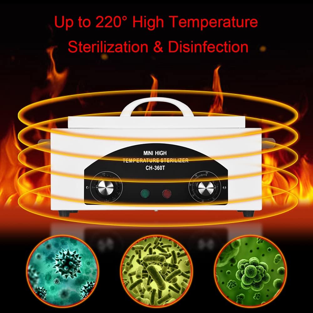 Esterilizador De Aire Caliente 2, Calor Seco Con Temporizador 2 Horas, Temperatura Controlable 50-220 C, Alta Para Salón Belleza, L