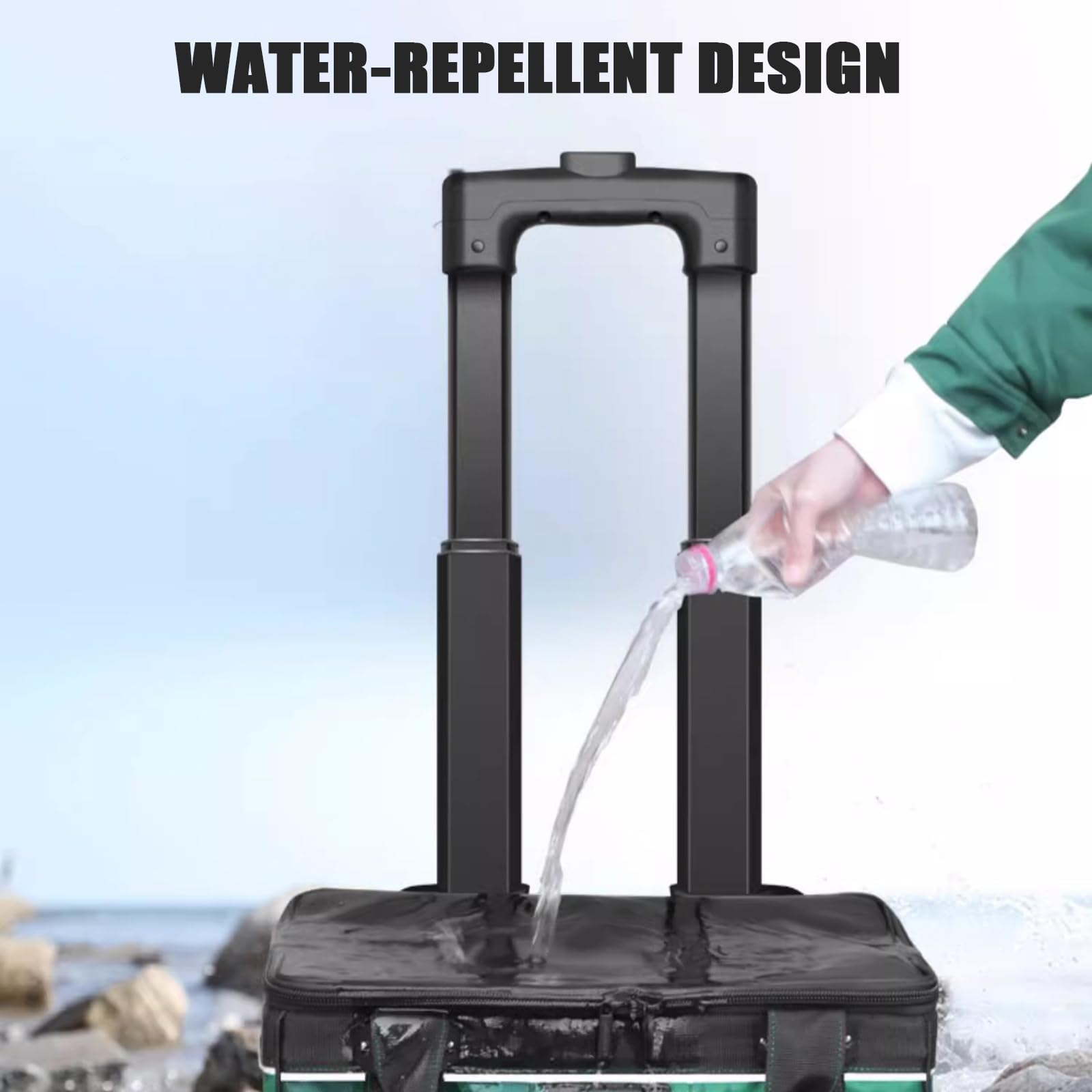 Bolsa de herramientas con ruedas, organizador de bolsa de herramientas de jardín para electricista, almacenamiento extraprofundo, duradera, para garaje, almacén y taller de reparación 46 * 24 * 36cm