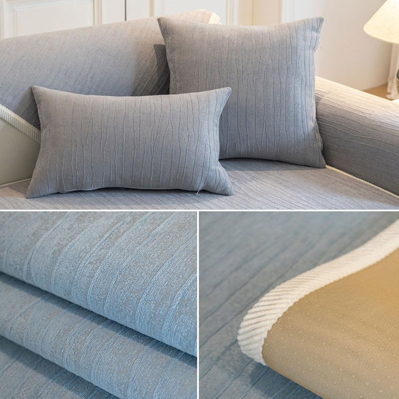 Yahbrra Anti Slip Sofa Uberzug: 1 2 3 4 Sitzer L Form Sofaüberwurf Weiche Chenille Hund Katze Sofaschoner Neue Universelle Couchbezug für Wohnzimmer (Grau,70 * 70cm)