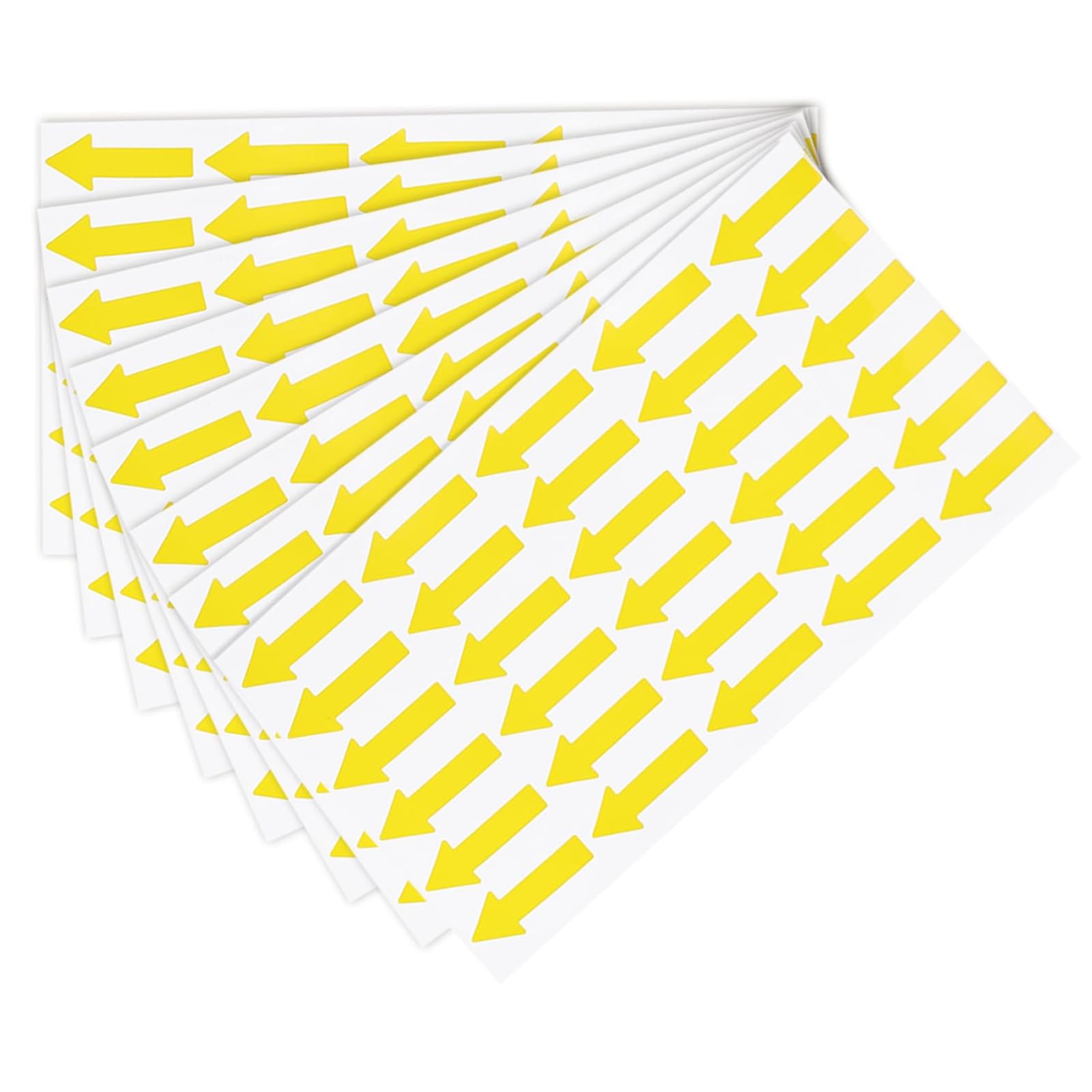 TOP-VIGOR 6 Pcs Small Arrow Stickers, 1.2x0.5 PVC Adhesive Labels for Flow Direction, Defect Marking, Inspection & Quality Control, Yellow