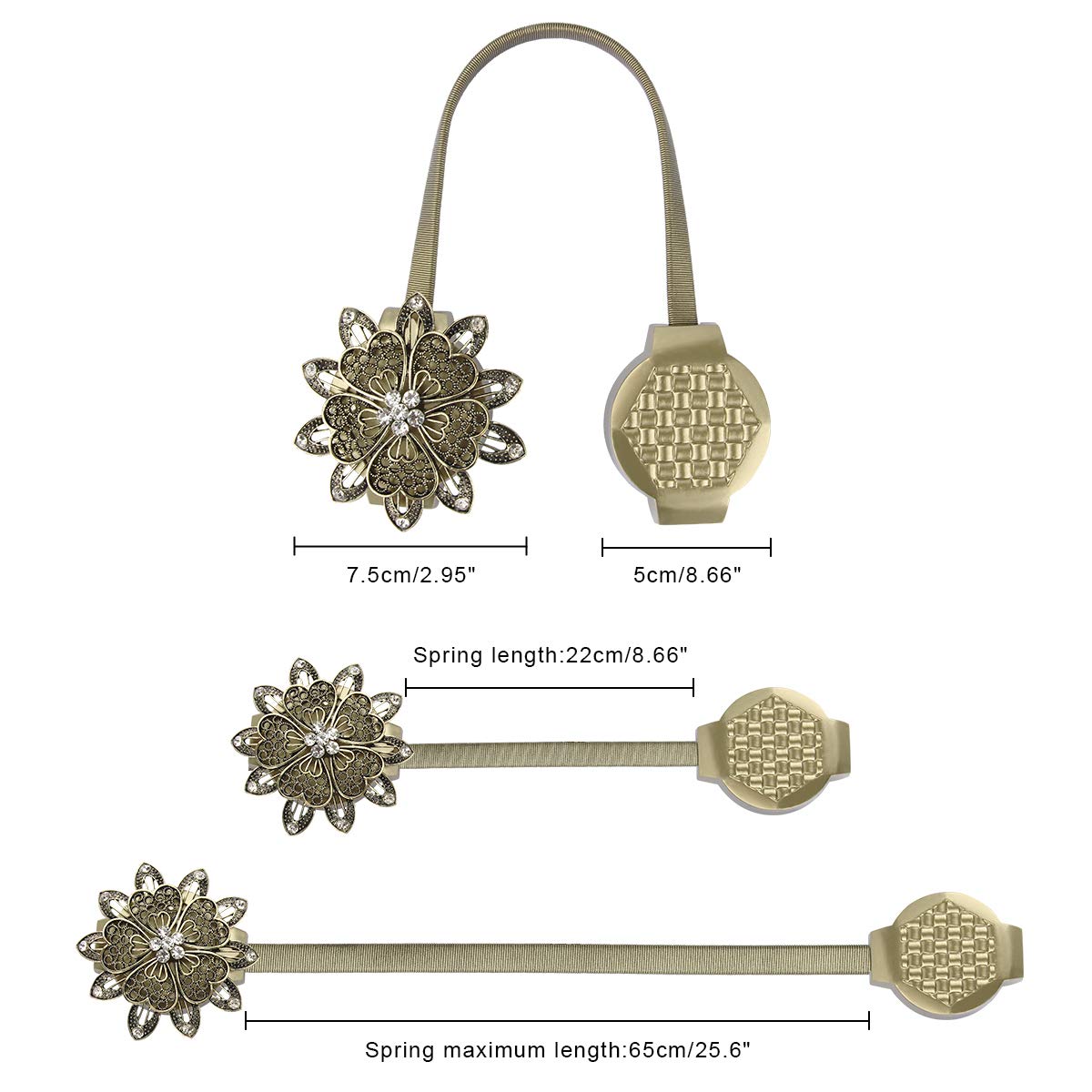 Pinowu Embrasses De Rideaux Magnétiques Pratiques (4 Pièces), Support De Corde Décoratif En