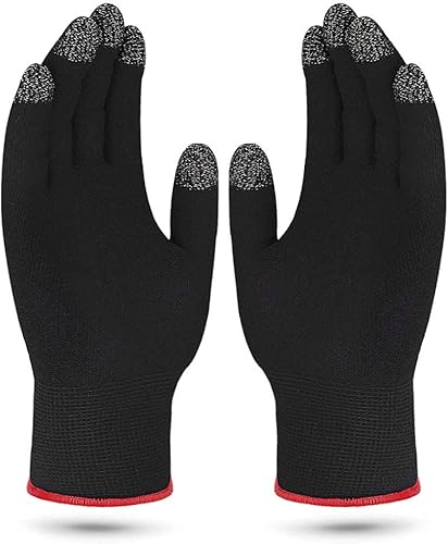 ZEPOHCK Guantes de juego, antisudor, transpirables, táctiles, para dedos, material de fibra nano-plata altamente sensible, compatible con casi todos