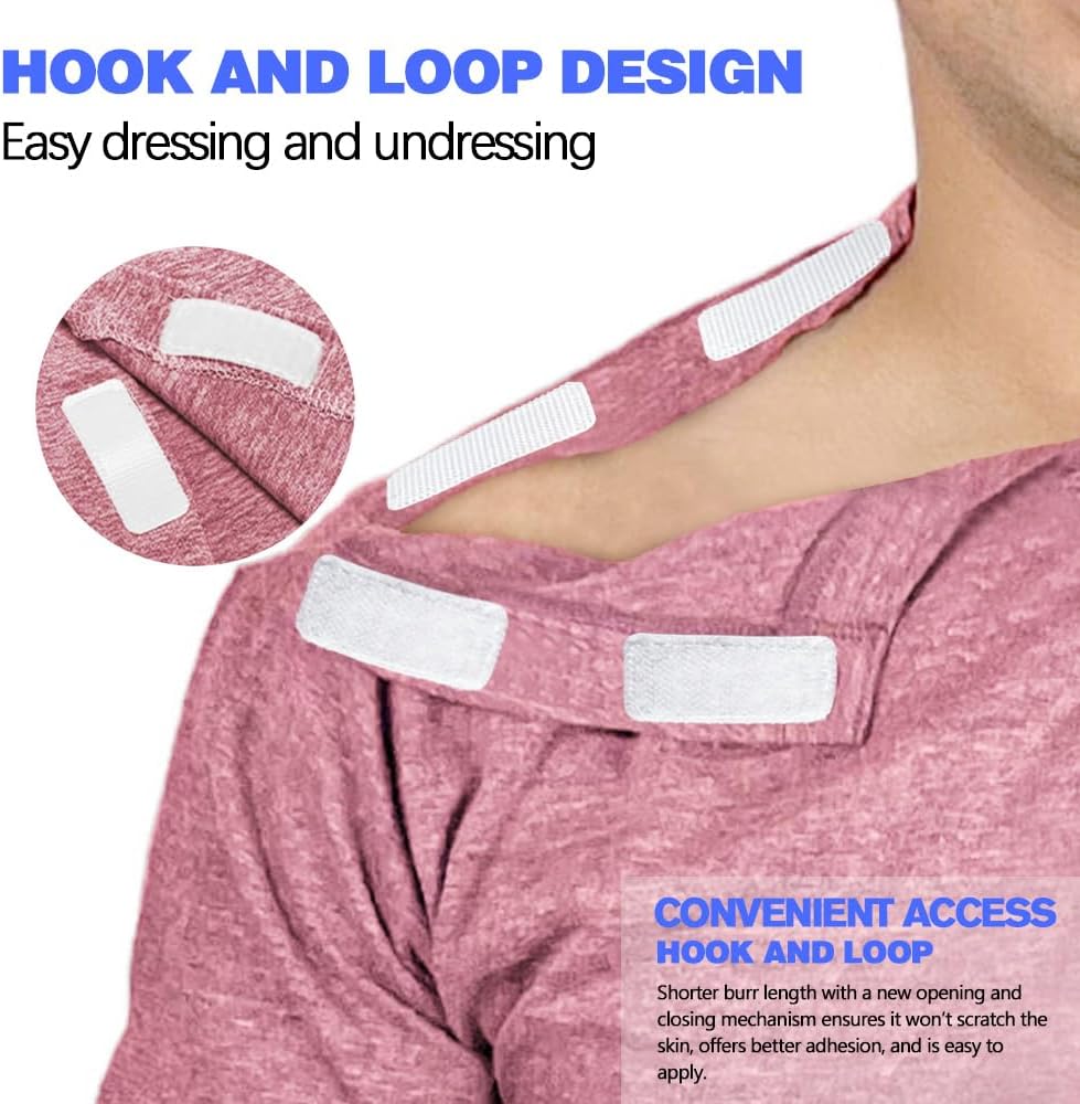 Unisex Post Shoulder Surgery Shirts for Women with All Access Stick On Fasteners Recovery Tear Away Chemo Clothing - Image 2