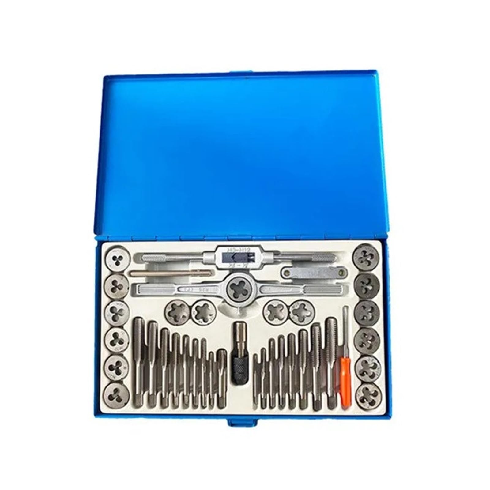 Juego de 40 machos y terrajas métricos e imperiales, utilizados para la combinación Manual de Herramientas de reparación y roscado de roscas internas y externas (40 Piezas-imperiales)