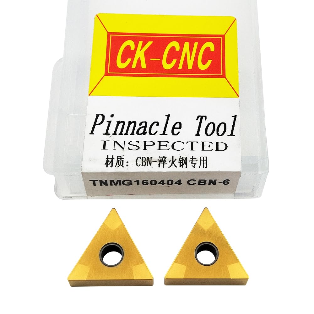 Lot de 2 nitrures de bore cubiques TNMG160404 CBN - Convient pour la finition haute vitesse de l'acier traité à la chaleur, alliage Ferrous fritté et fer moulé double face avec 6 bords de coupe
