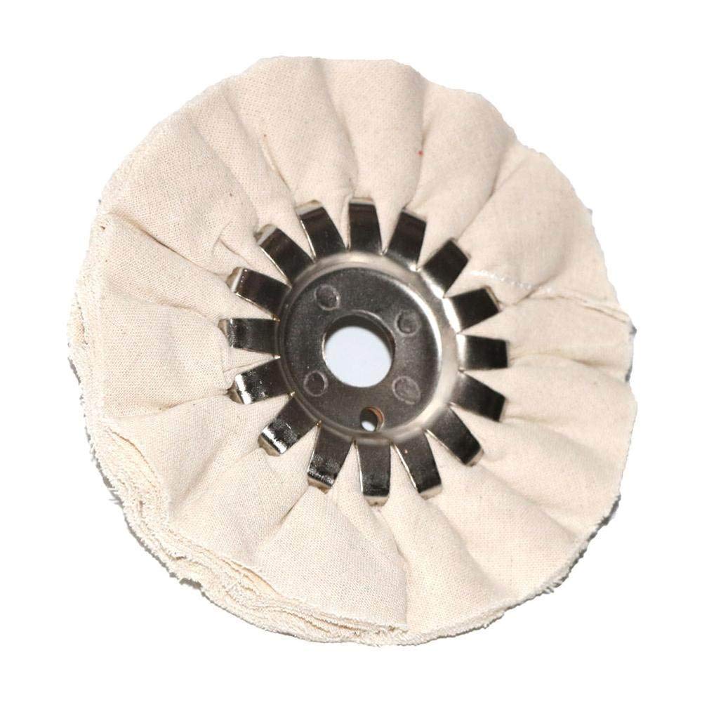Ruote di lucidatura ， Disco abrasivo for lucidatura delle vie aeree da 5 pollici, in cotone bianco, 125 x 16 mm, for lucidatura di metalli, 1 pezzo/2 pezzi(5Pcs)