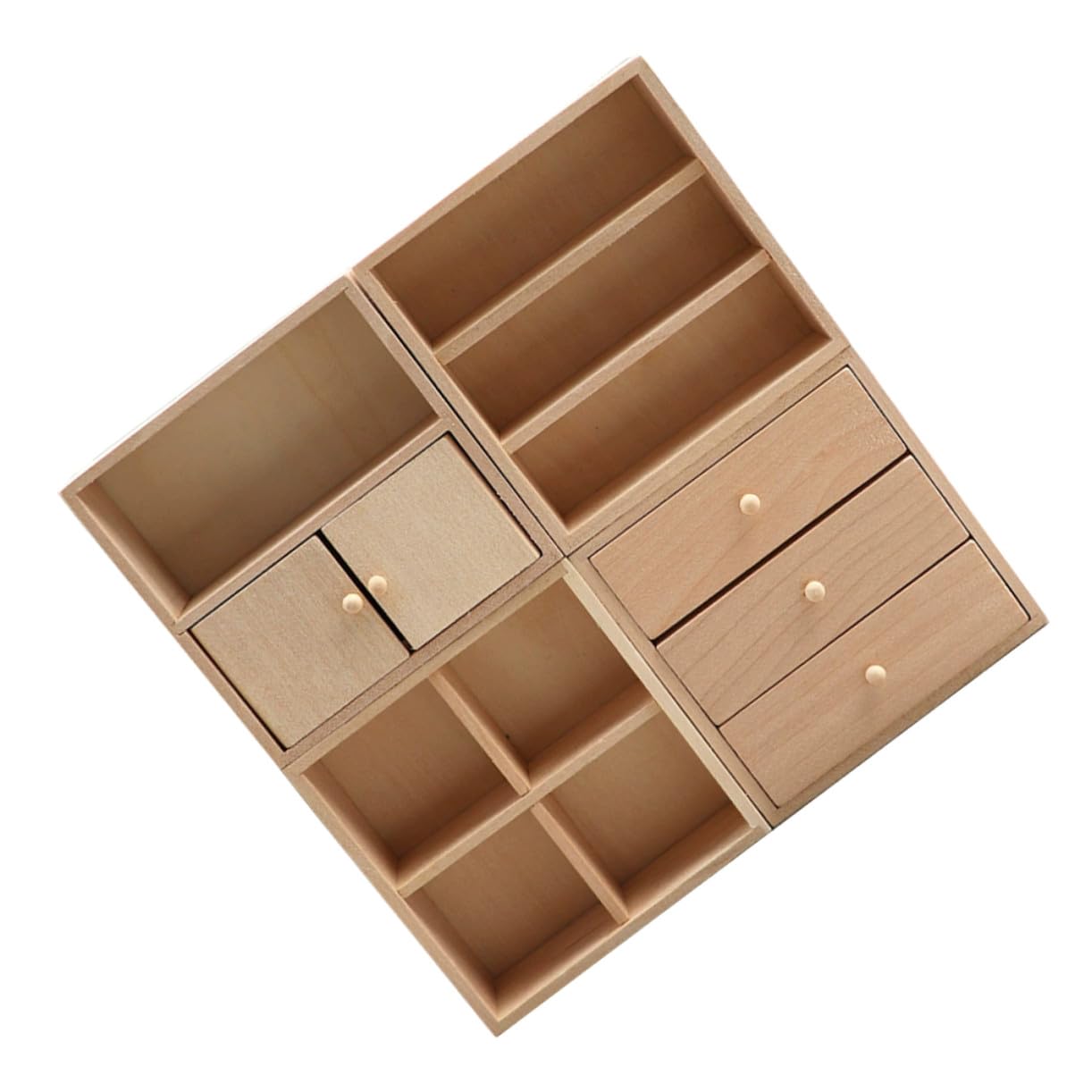 Muebles Miniatura de Madera para Casa de Muñecas 4 Piezas Beige