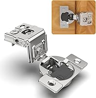 Vista 1 de Chibery Paquete de 10 bisagras ocultas de cierre suave 4D de 1-3/8" de superposición para puerta de marco frontal, velocidad de cierre ajustable