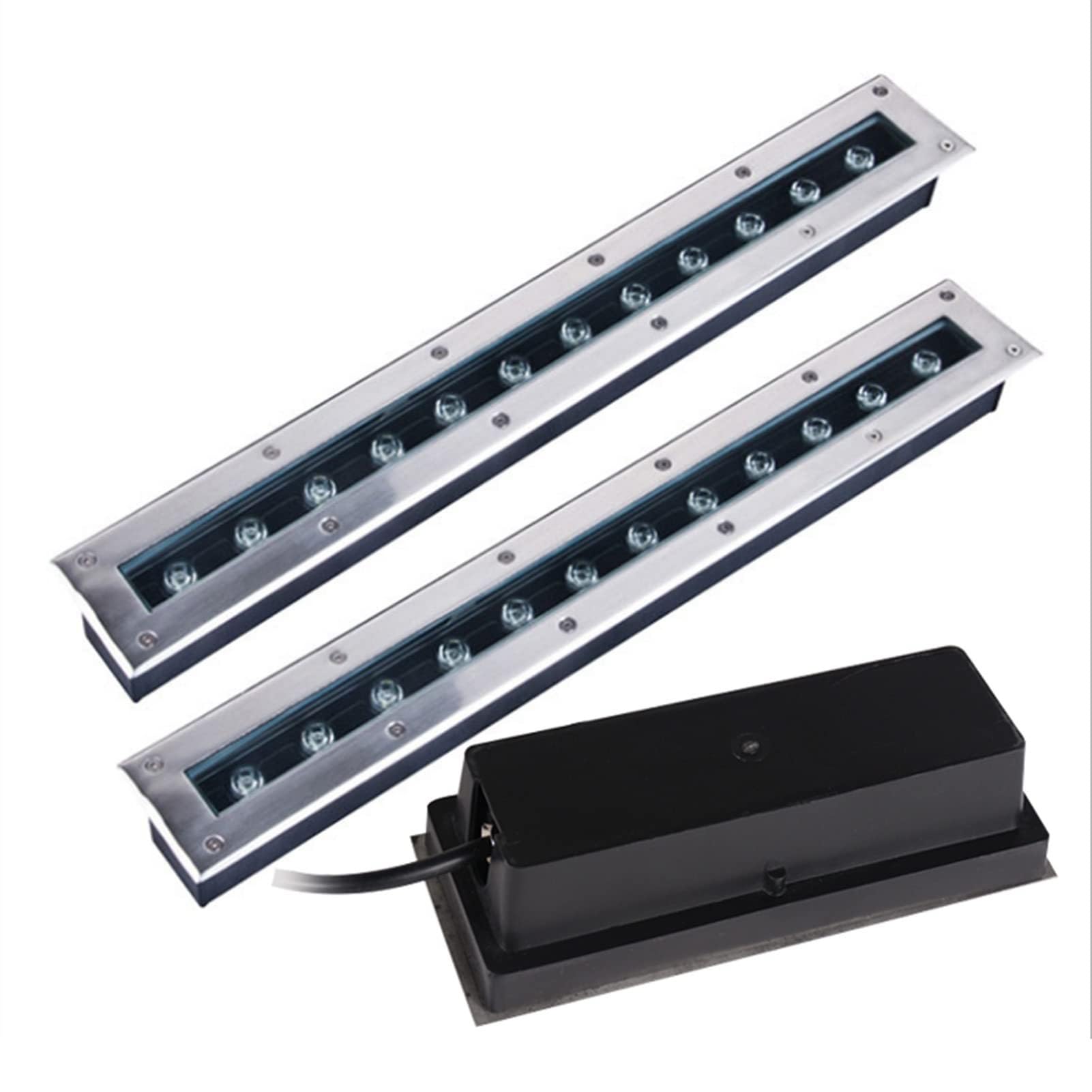 Oświetlenie LED Ground Buried Light – RGB Recessed Ground Lights, 12/Rectangle Outdoor Landscape Light Garden Ground Light, Waterproof Pathway Lights, for Backyard Patio Garden Step Decorative (Rgb