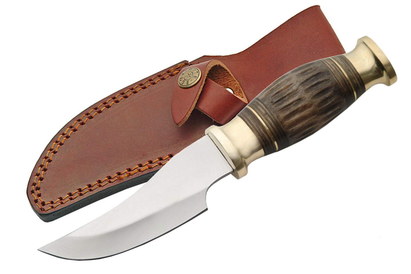 Szco Supplies Cavalier Bone Handle Hunting Knife, Brown