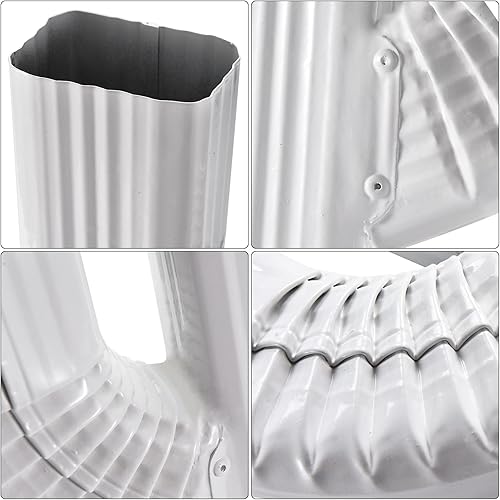 Miniatura 6 de VYH Downspout Gutter Y Conector Izquierdo 2x3 Vertical Alto Brillo Blanco