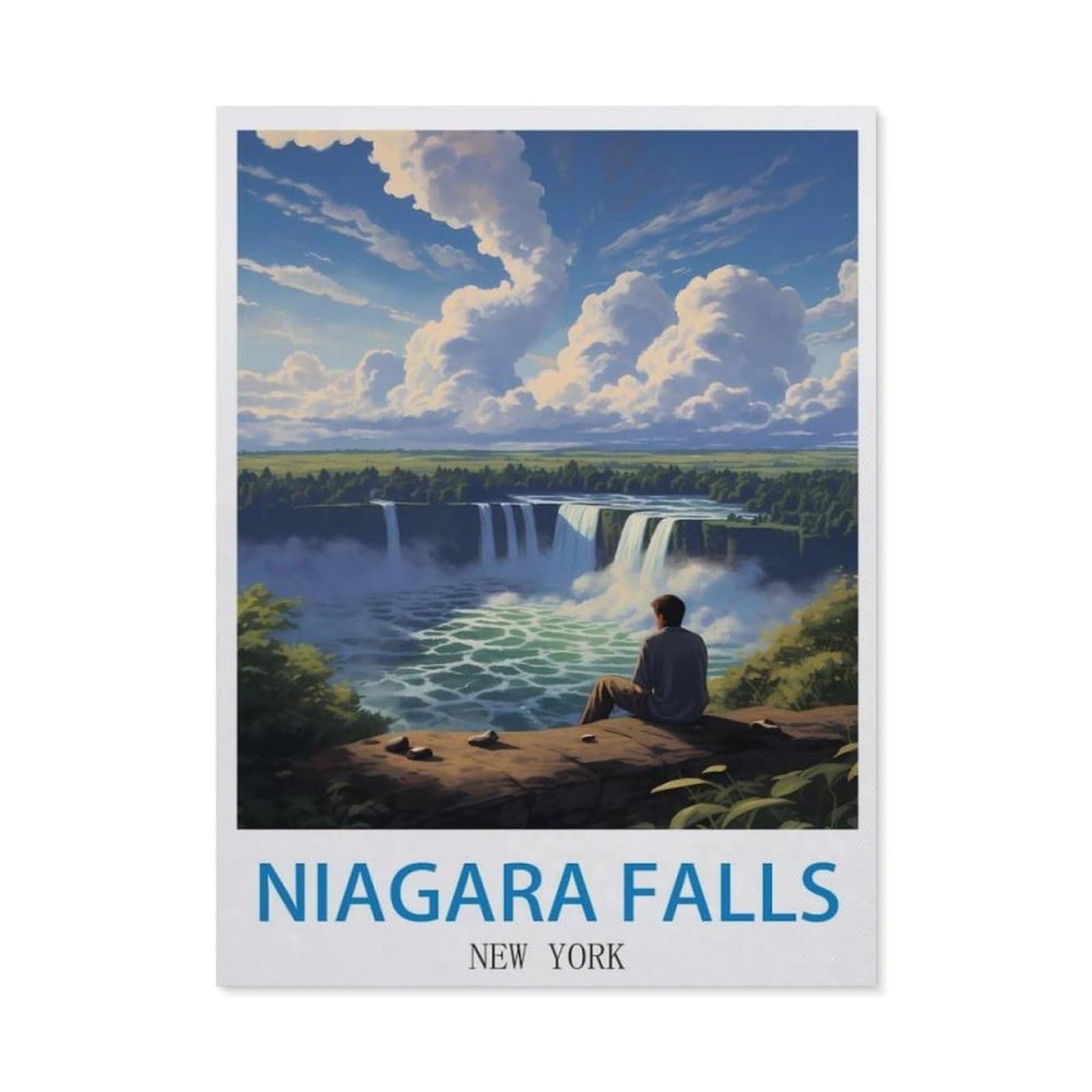 BEAYODKP DIY 5D Diamond Painting，Niagara Falls New York，Round Diamond, Used for Room Decoration（40 x 50 cm/15.74 x 19.68 inches）-CN53