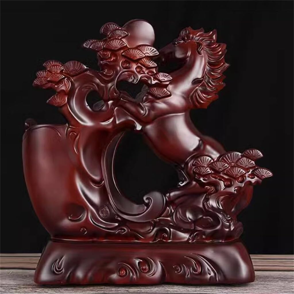 Portalápices de Escritorio para Estudio, Caja de Almacenamiento de papelería Decorativa, Cubo para bolígrafos Decorativo Chino, Suministros de Oficina (D 25 * 10 * 25,5 cm)