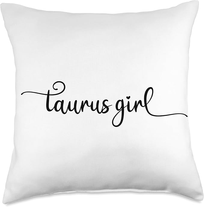 Taurus Girl April May birthday zodiac sign Taurus men women Throw Pillow