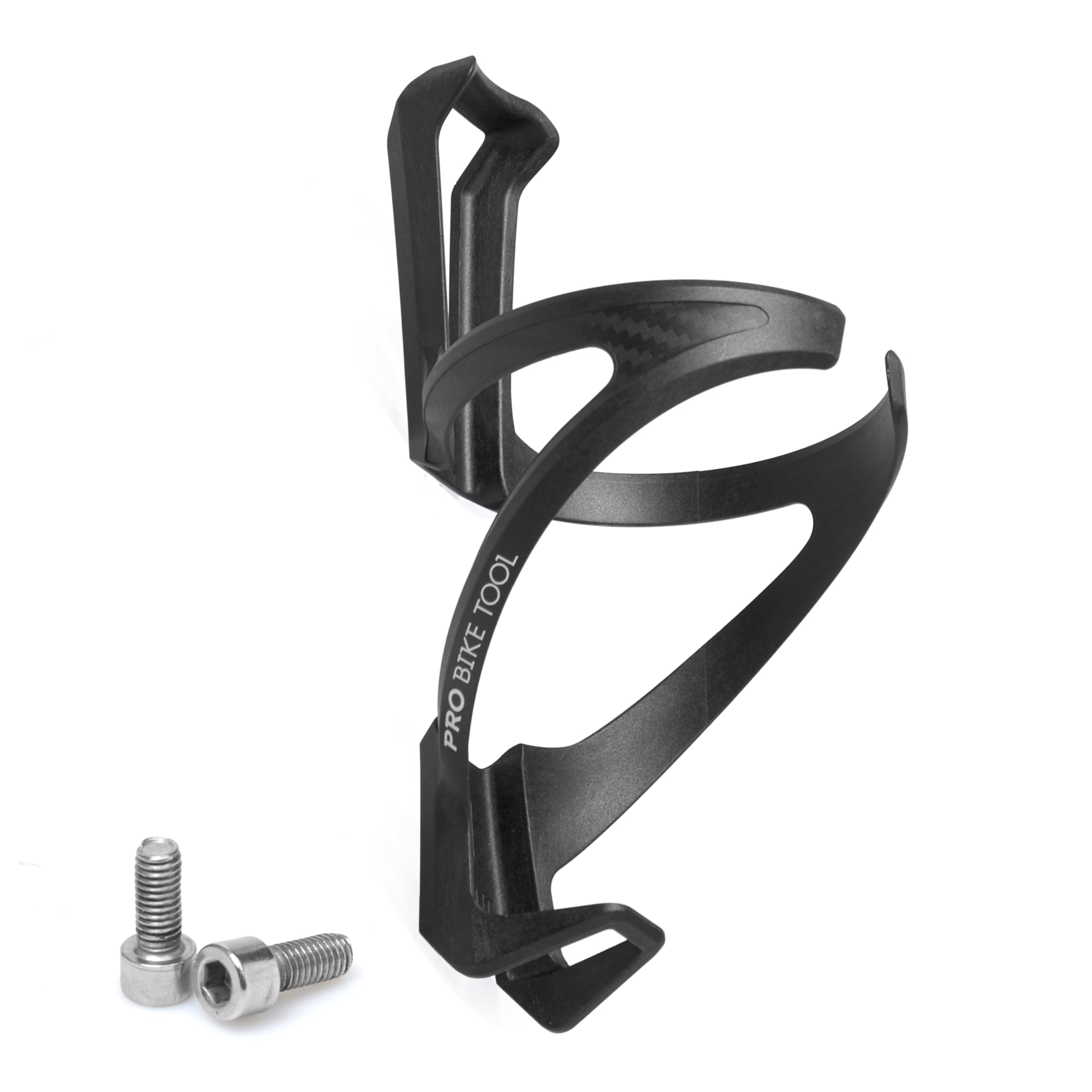 PRO BIKE TOOL Carbon Composite Water Bottle Cage - Lightweight Bike Bottle Holder for Road and Mountain Bikes - Fits 20-33oz Bottles, Easy Installation, High Collar Design - Black, 6.1 x 2.9 in