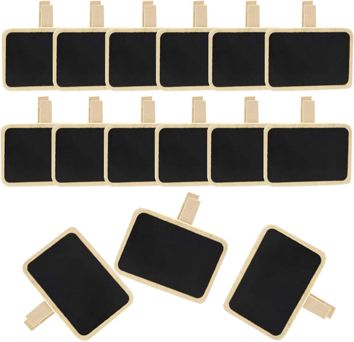 Paquete de 24 letreros de pizarra borrables con clip, pequeños clips de etiquetas para pizarras, clips para tablones de notas de mensajes