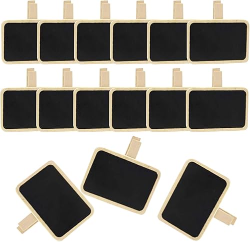 Paquete de 24 letreros de pizarra borrables con clip, pequeños clips de etiquetas para pizarras, clips para tablones de notas de mensajes