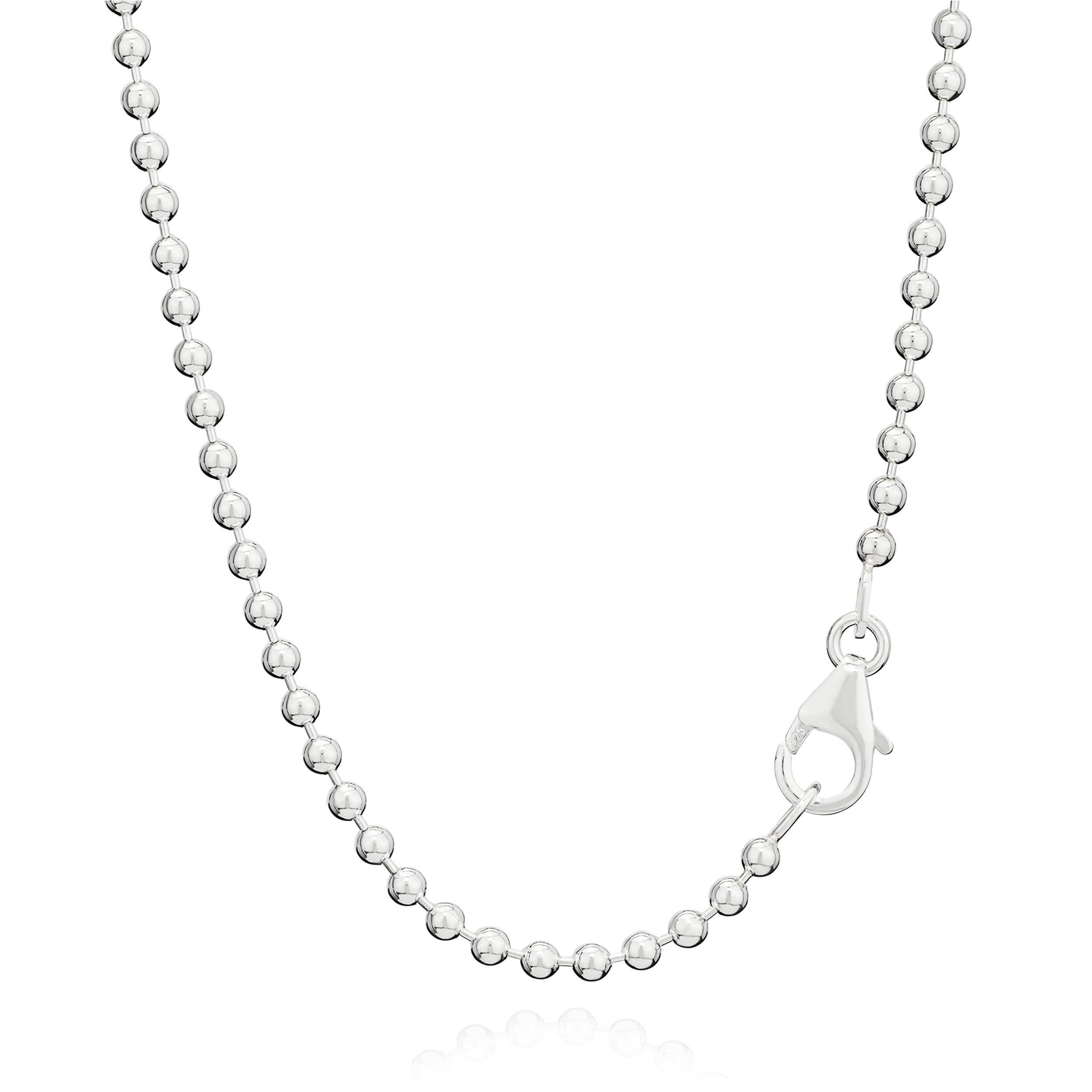 NKlaus Kugelkette aus echtem 925 Silber, für Anhänger, Damen, 2,50mm breit
