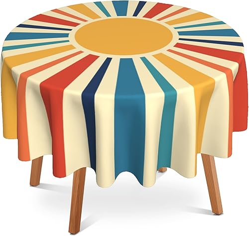 Miniatura 8 de Mantel redondo de flores de cerezo de 60 pulgadas, impermeable, resistente al calor, para cocina, comedor, interior, exterior, decoración de casa de