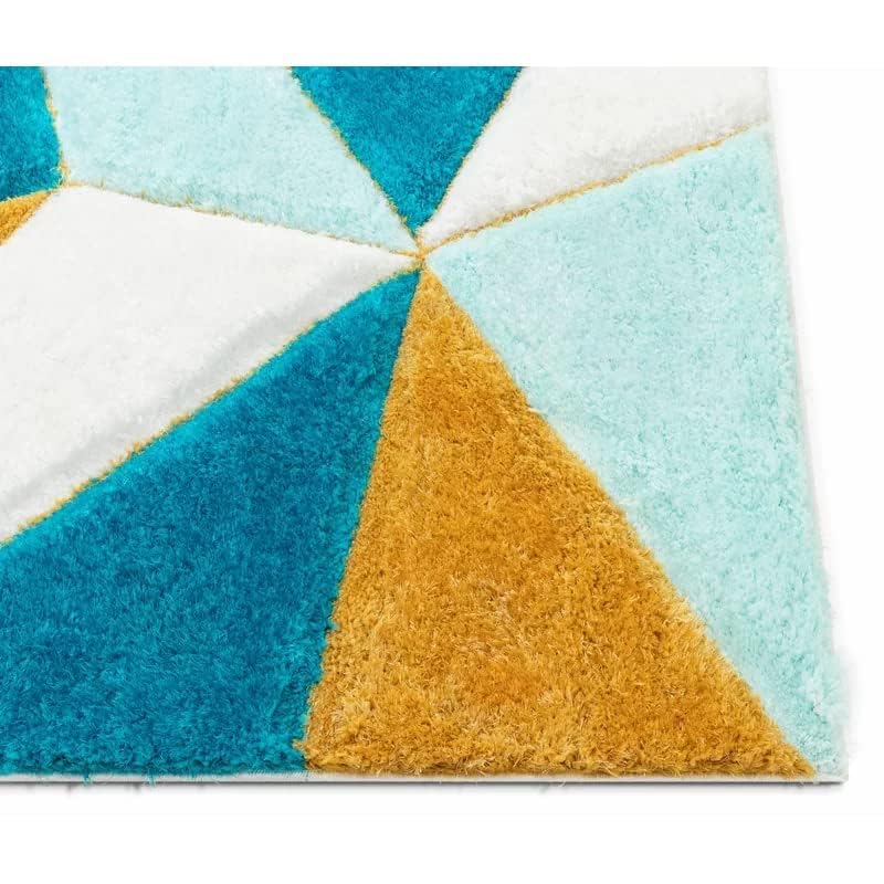 Image of Carpet for Hall | Carpet for Living Room |5X8 FEET Rugs for Bedroom | Carpet | Rug for Living Room | Carpet & Rugs for Home Decor | Carpet for Bedroom Floor (Yellow Sky Blue)