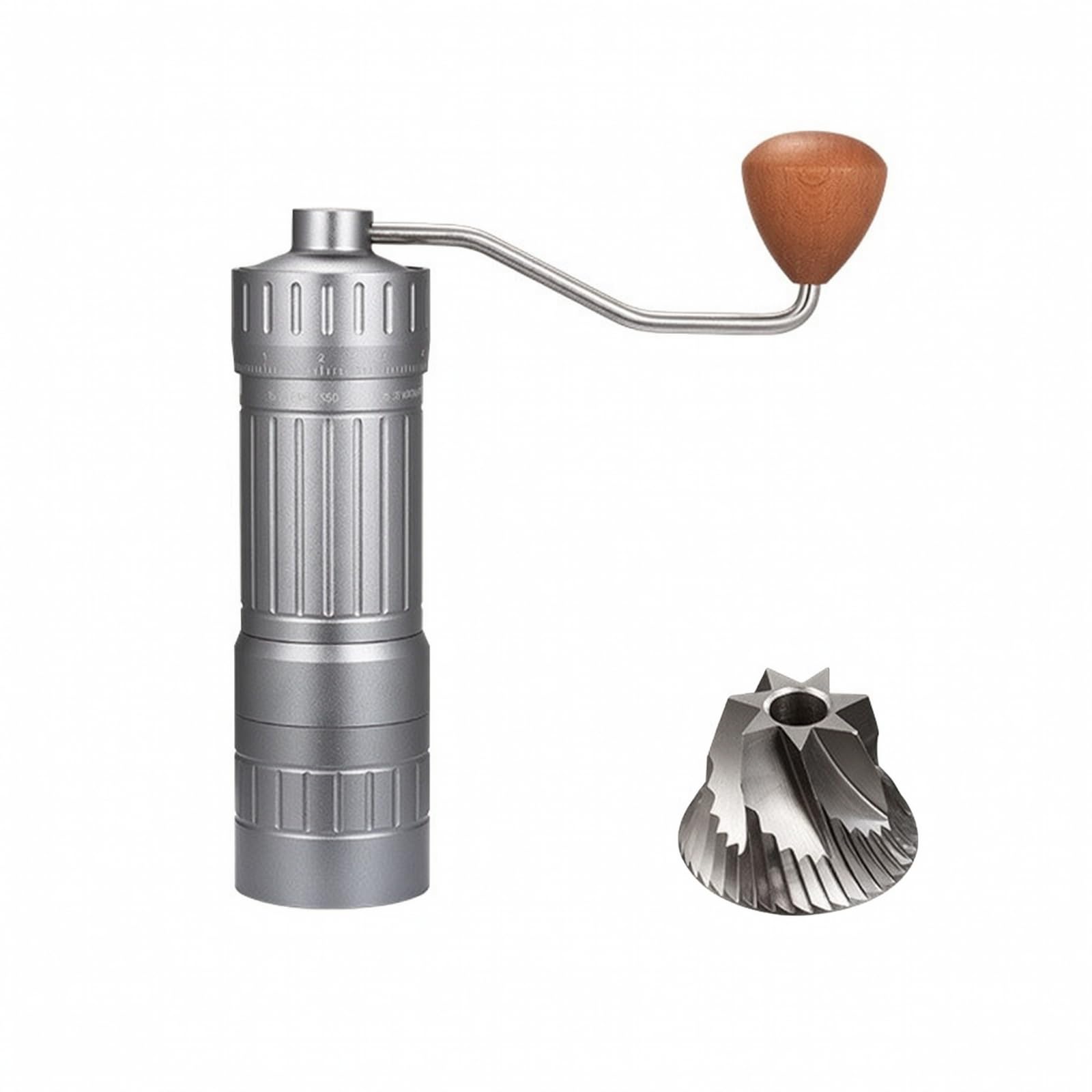 Café Manual con Manija Portátil, Gris, Gris Profundo