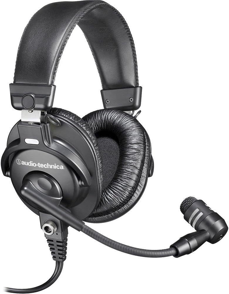 audio technica bphs1 broadcast stereo headset with dynamic cardioid boom mic black adjustable with headphone stand goby labs cleaner wcloth