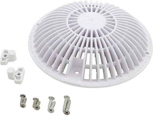 AquaStar R8MF101 8" Round Retro MoFlow Main Drain Grate with Hardware - White