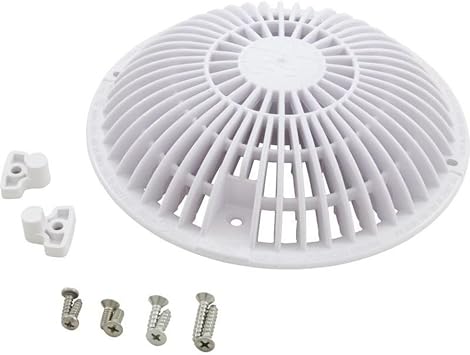 AquaStar R8MF101 8" Round Retro MoFlow Main Drain Grate with Hardware - White