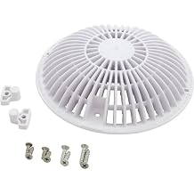 AquaStar R8MF101 8" Round Retro MoFlow Main Drain Grate with Hardware - White