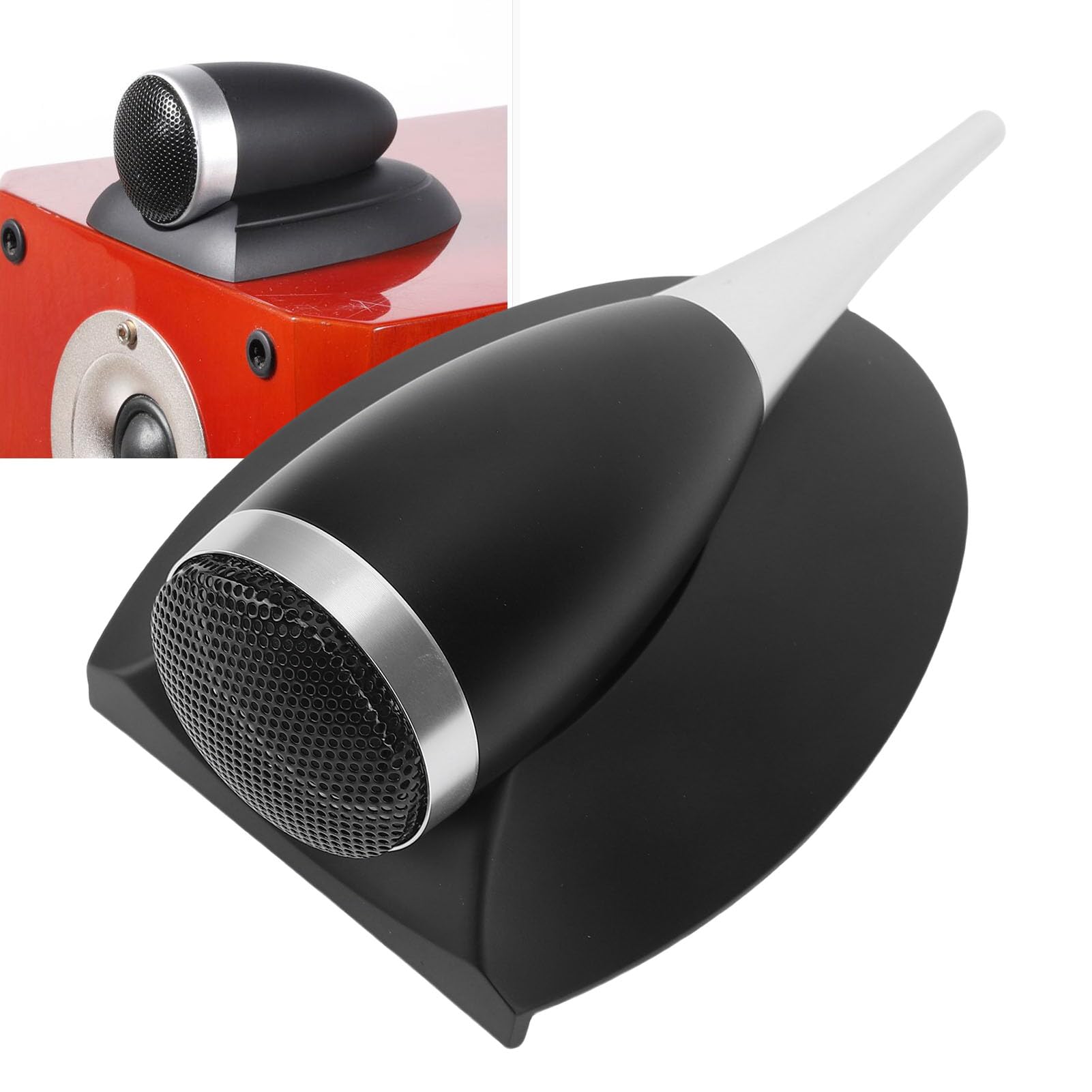 ASHATA Zewnętrzny Głośnik Wysokotonowy 6 OmóW, Głośnik Ultra High Pitch o Mocy 20 W DIY, Głośnik z kompensacją Wysokich Tonów ze Stopu Aluminium do Domowego Kina Domowego KTV