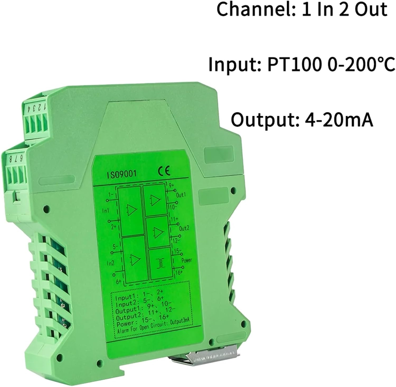 PT100 Temperature Transmitter 0-100℃0-200℃ PT100 Temperature Transmitter 4-20mA 0-10V 0-5V RS485 PT100 Temperature Converter(0-200C to 4-20mA)