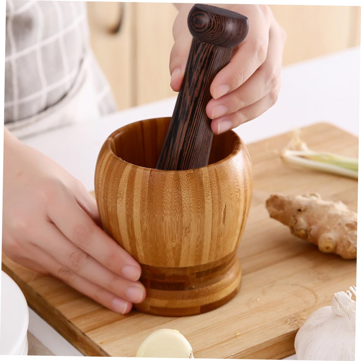 Solid Wood Garlic Pounder Kitchen Mashers Tool for Spice Home Use image 3
