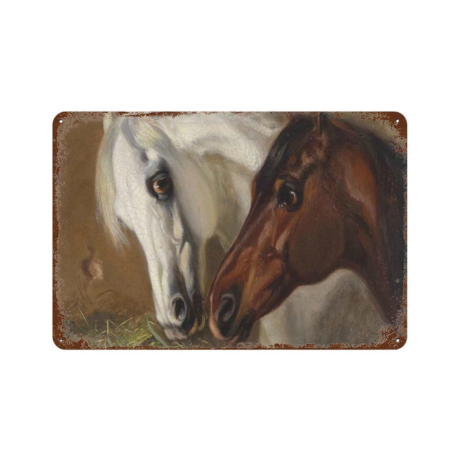 xiaoxiaoshen Vintage Horse Painting Wall Decor Art Metal Tin Poster Modern Home Decor Art Home Bar Shop Decorations Vintage Sign 20x30cm