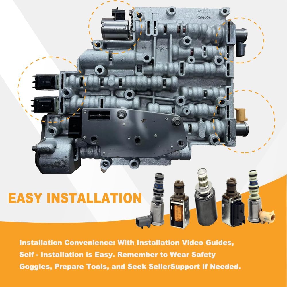 4L60E 4L65E 4L60 Transmission Solenoid Kit with TCC/PWM EPC 5PCS Set Compatible with GM 1993-2002 Cadillac/Buick/Chevy/GMC-5PCS