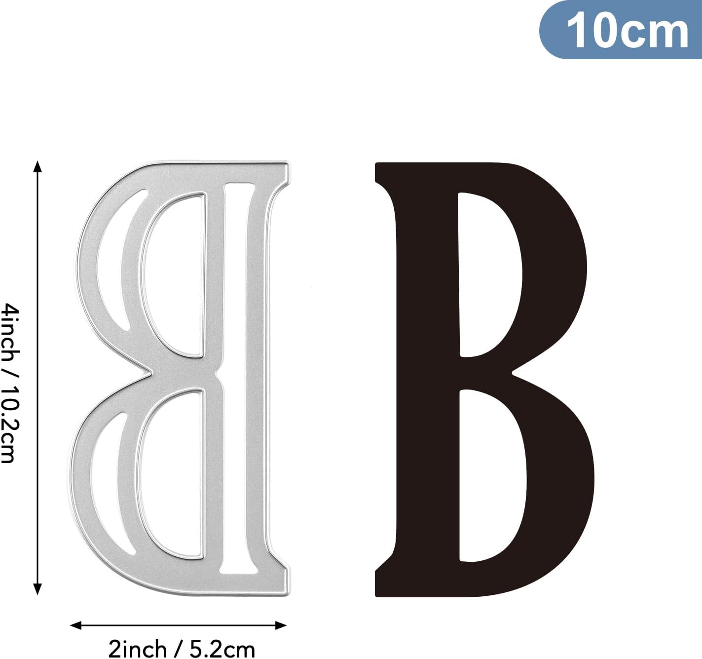 Briartw 4-Inch 'B' Uppercase Letter Cutting Die | 10cm Height Alphabet Metal Stencil for Cardmaking, Scrapbooking & DIY Crafts | Perfect for Embossing Decorations and Stress Relief