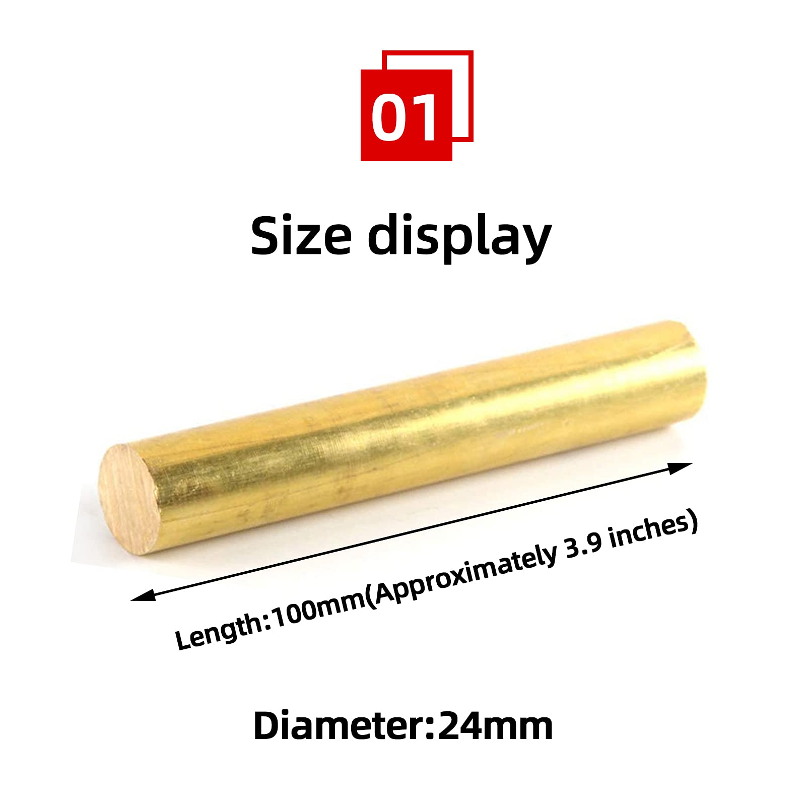 Diametro 23,0 Mm/24 Mm/25 Mm, Lunghezza 100 Mm Barre Tonde in Ottone Barra Tonda Piena Può Essere Utilizzata per Realizzare Piccoli Accessori/Diameter:24Mm