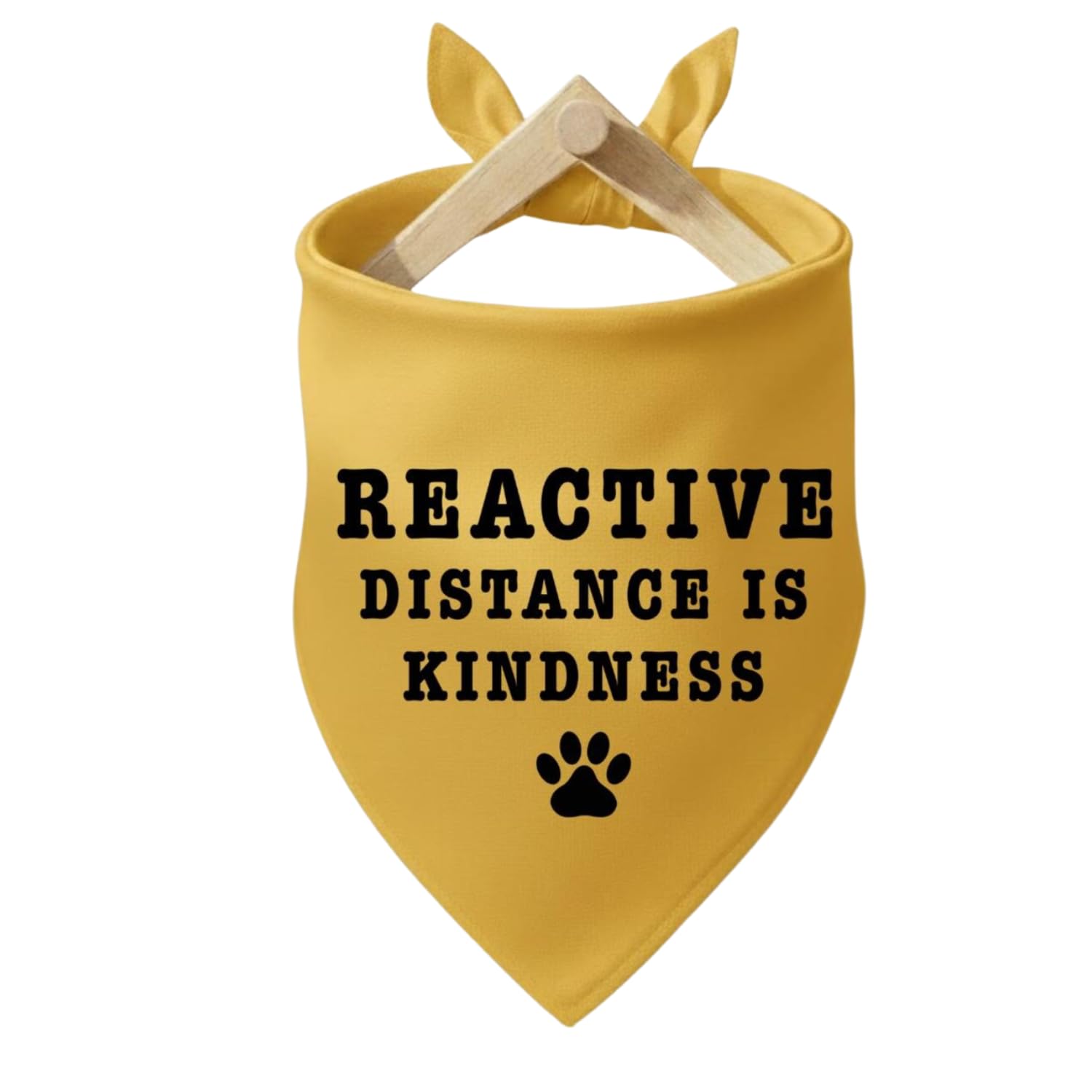 KARENSAM Handcrafted Yellow Dog Bandana for Nervous & Reactive Dogs, Please Give Me Space, In Training Dog Bandana, Anxious Dog Gear (REACTIVE, M/L:63 * 43 * 43cm)