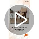 Image of Furniture Solid Sheesham Wooden Arm Chair with Cushion and Cane Back Support Chair Living Room Bedroom Home Wooden Armchair Furniture Garden Balcony Outdoor & Indoor (Honey Finish Set Off 2)