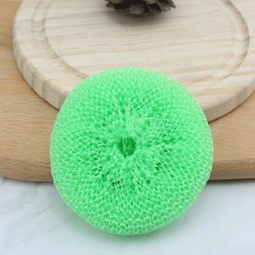 Miniatura 7 de 30 unidades de estropajos de plástico para platos de plástico redondo para fregar, estropajos de nailon, de varios colores, de malla de poliéster,