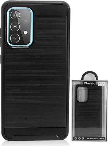 Miniatura 3 de Para Samsung Galaxy A52 5G (SM-A526) - Funda de teléfono estilo cepillado - CS3 Negro