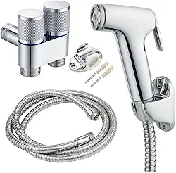Kit Ducha Higiênica Registro Com Dupla Saída De Água Inox