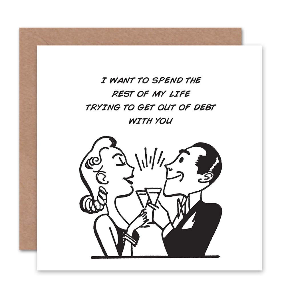 Wee Blue Coo CARD GREETING ROMANCE VALENTINE DEBT FUNNY HUMOUR