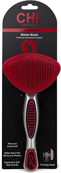 CHI for Cats Self-Cleaning Slicker Brush for All Cats, Removes Loose Hair and Tangles, Retractable Bristles, Ionic Technology Reduces Static, Ergonomic Soft-Grip Handle, Long and Short Hair